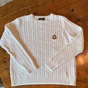 Lauren Ralph Lauren White Cable Knit Sweater